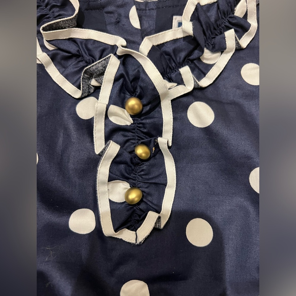Janie and Jack Navy Polka Dot Sleeveless Dress - Like New! - Picture 3 of 4